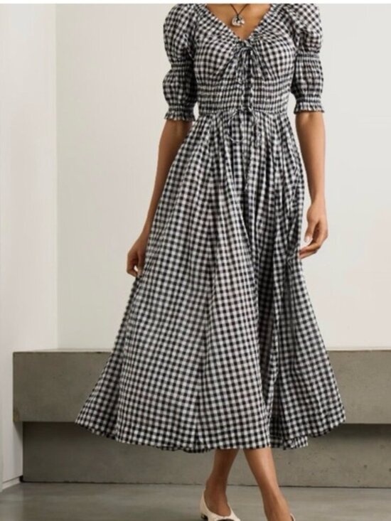 Doen Dresses & Skirts - BNWT Doen Ischia Dress In Greta Noir Gingham L